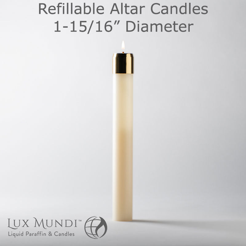 Liquid candle with refillable container, 4 cm diameter