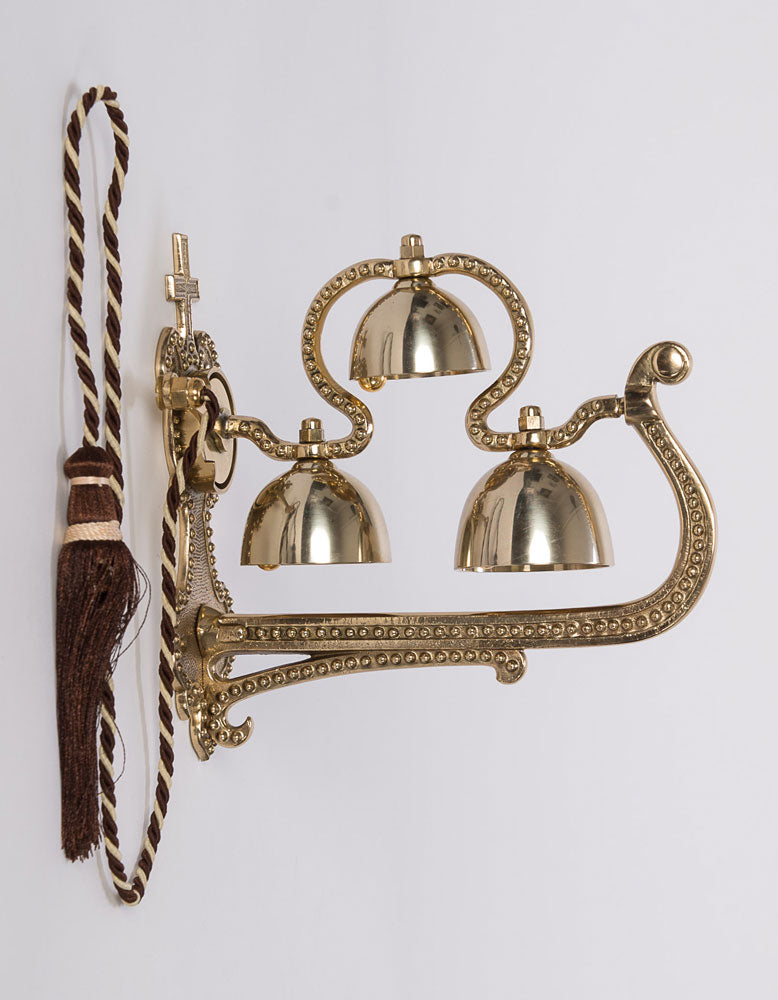 Sanctuary Altar Bells Four Bells Brass with Handle 5 3/4W x 6H