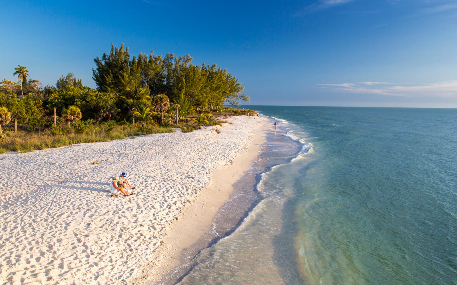 White sand beach at sunset on Sanibel Island, Florida, USA