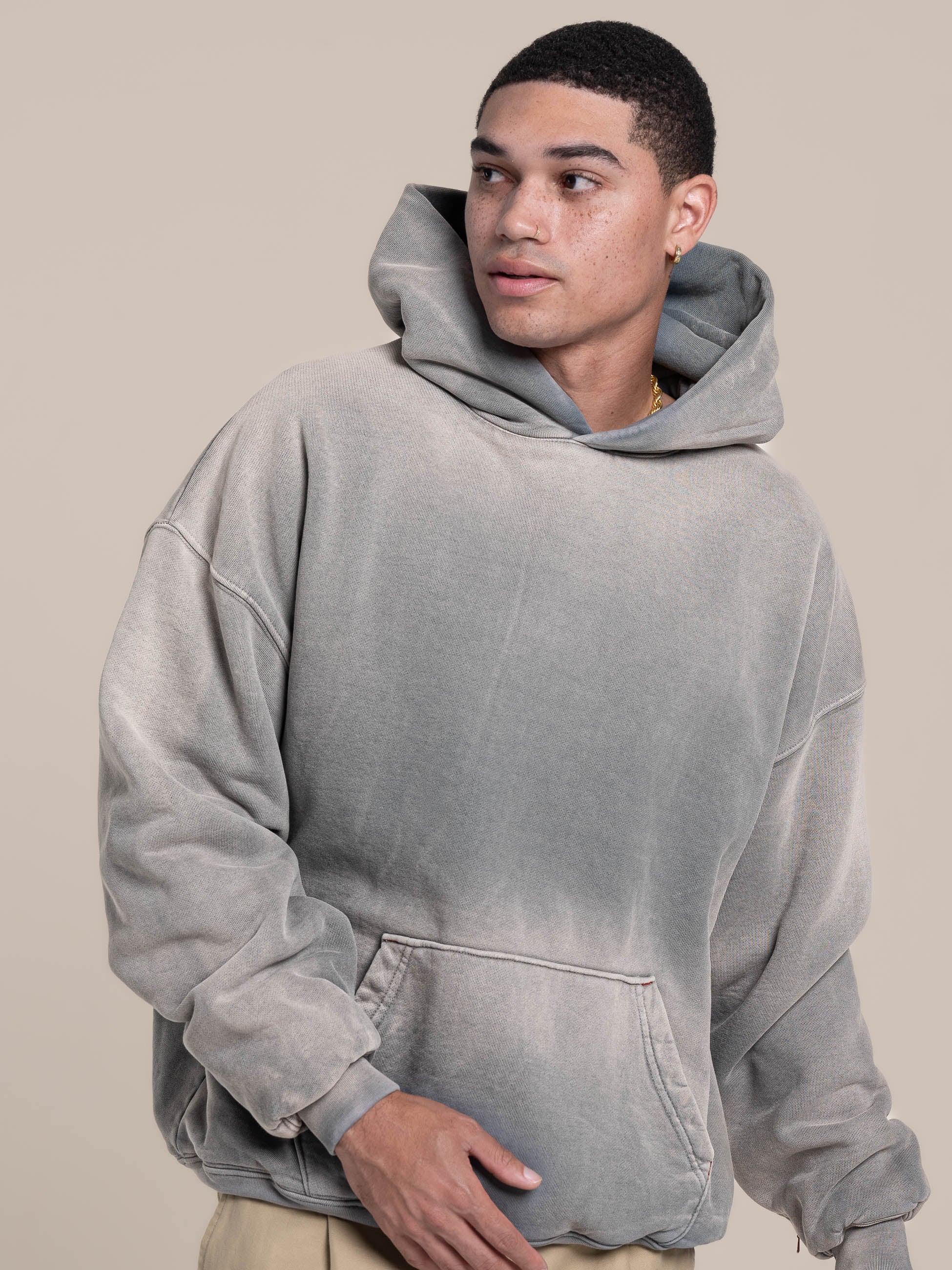 Double Layered Fleece Navy Hoodie - Publik Brand