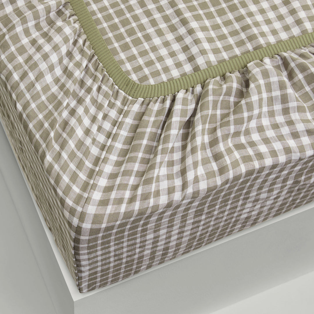 Eve Linen - Bowie Gingham Fitted Sheet | Sheet Society