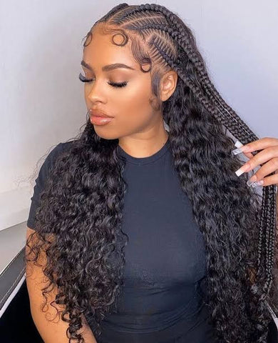 Feed in braids | frontal cornrows | frontal half braids | edges 