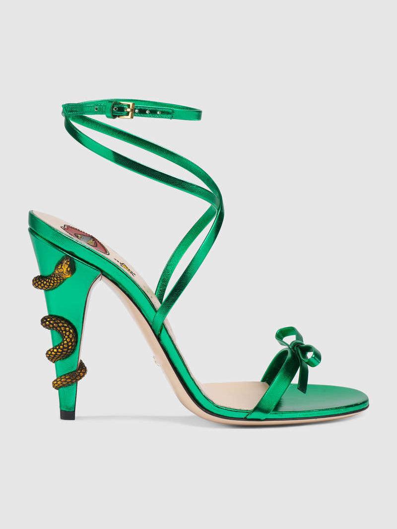 gucci snake heel sandals