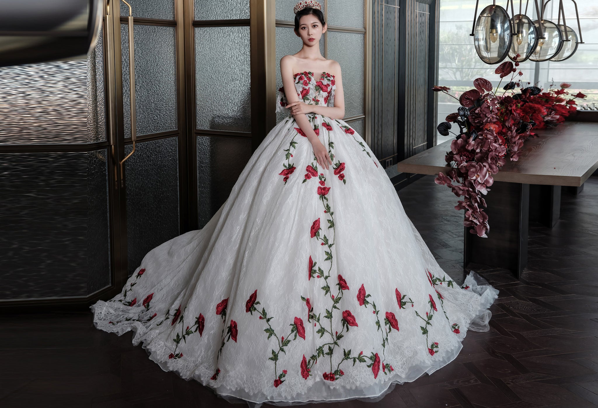vestido de novia bordado