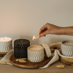 Luxury scented candle in ceramic candle holders