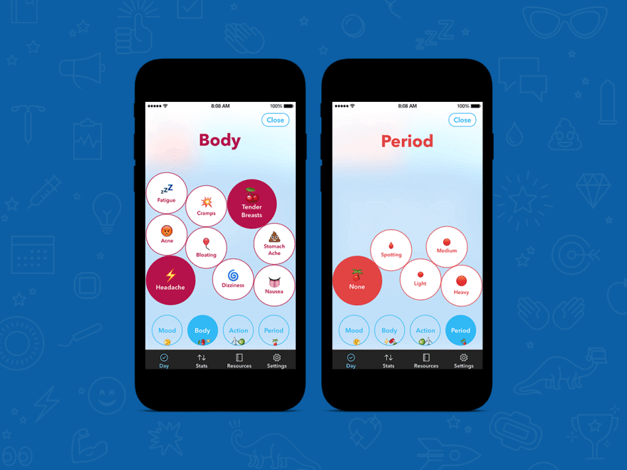 Spot On period tracking app