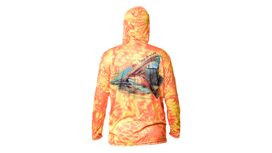 Matt's Fishing Adventures Dri-Fit Hoodie Pink Women's Redfish Tail