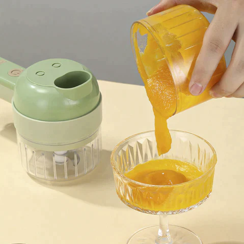 Multifunctional Handheld Electric Vegetable Slicer 4 In 1 Fruit Carrot  Potato Chopper Cutting Machine USB Charging Potato Masher 