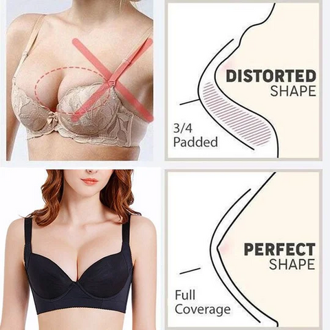 Baohd Women Deep Cup Bra with Wire Seamless Anti-sagging Underarm Fat  Shapewear Sports Back Closure Sexy Underwear Lingerie Black D 36