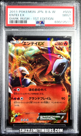 Entei EX 070/069 SR Full Art Black White Dark Rush 1st Edition BW4