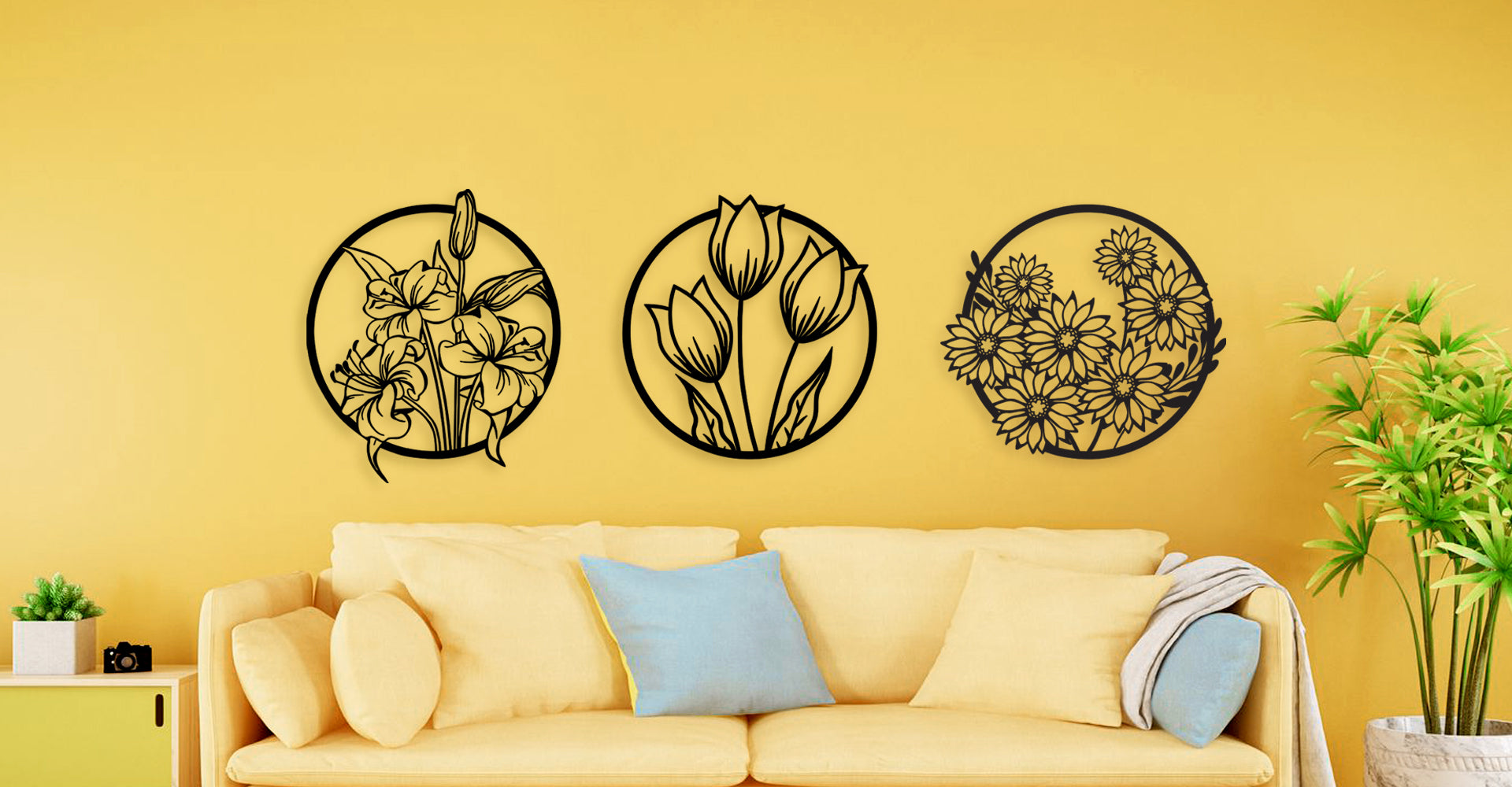 Make A Statement With Our Ethereal Metal Flower Wall Art | K&S