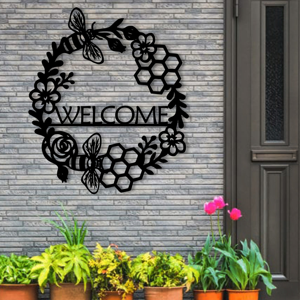 Bee Round Sign Wreath Bee Our Guest Sign Bee Decor Summer Sign Bee Hive  Sign Wall Art Plaque Decor For Home Party Door Decoration Outdoor Indoor  Wall Panel Mural - Temu