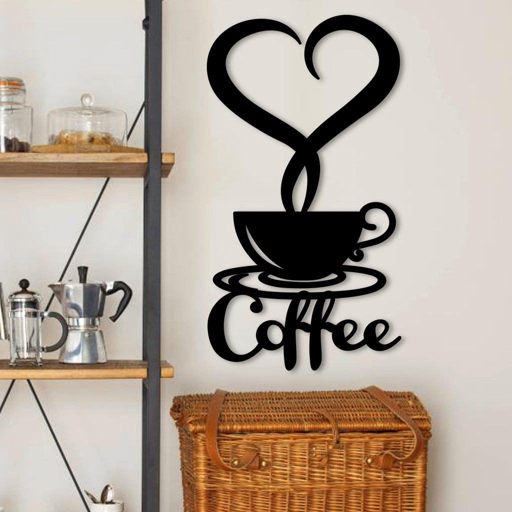 Stacked Coffee Cups (Large) Metal Wall Art Decor