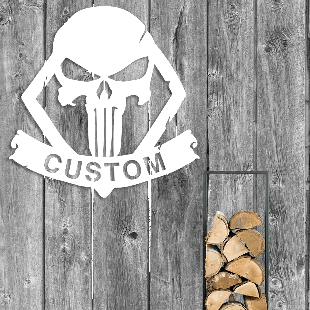 US Customs Ensign with Punisher Skull - OD Green / with Hook and Loop / 2x3.5