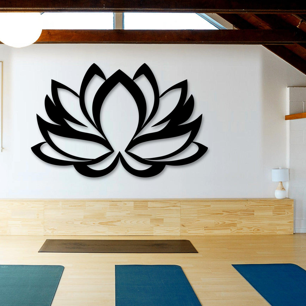 Lotus Flower Wall Art, Metal Yoga Decor & Home Accents