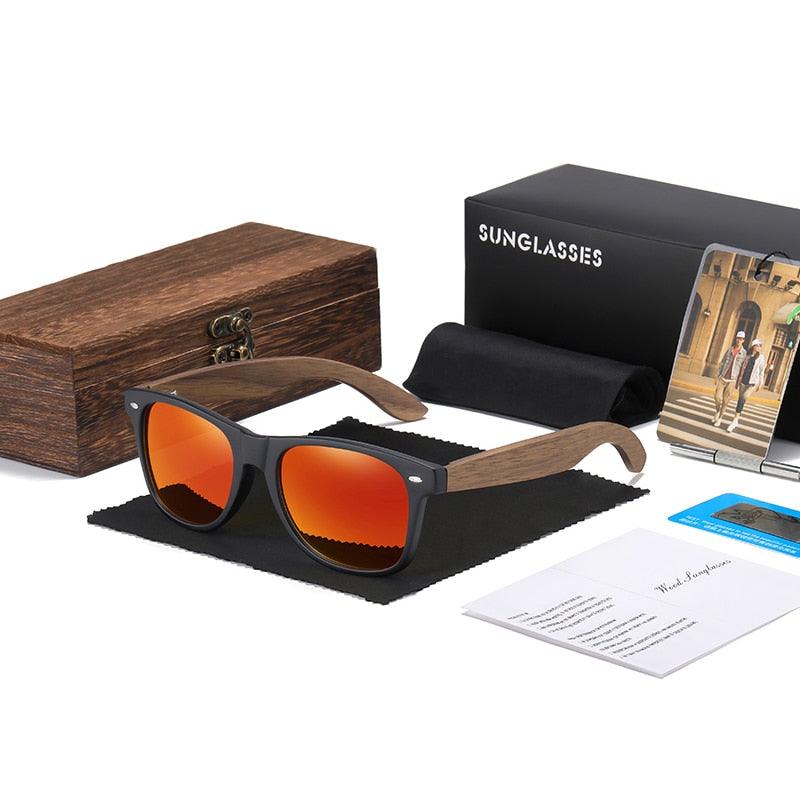 GM Brand Walnut Wooden Polarized Men's Sunglasses Square Frame Sun glasses Women Sun glasses Male Oculos de sol Masculino S7061h - www.rovinas.com