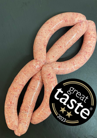 Shepleys Butchers best pork sausages awarded 2 stars from The Great Taste food awards