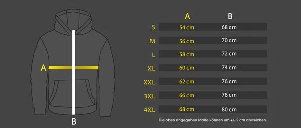 Size Chart Hoodies Amstaff