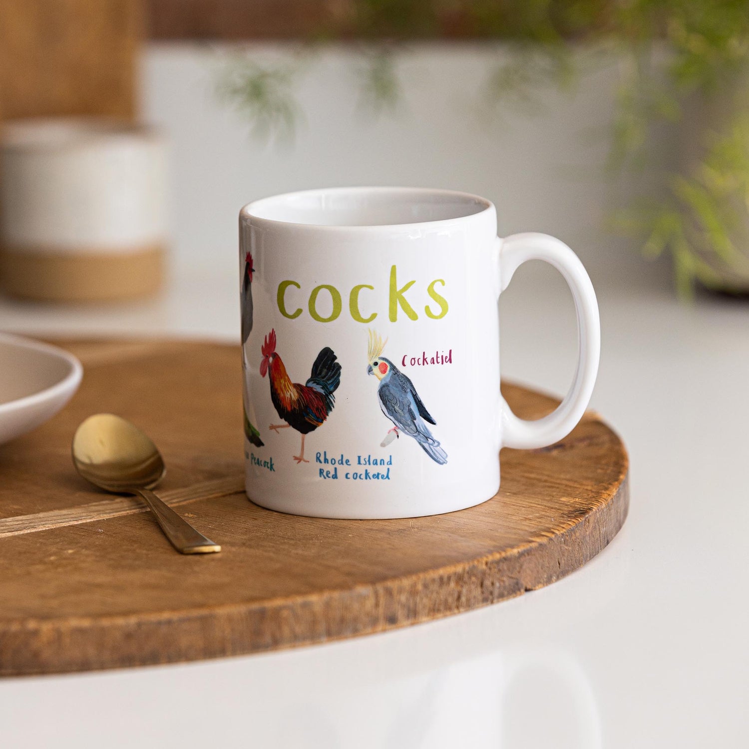 Cocks Ceramic Bird Mug Sarah Edmonds Illustration 