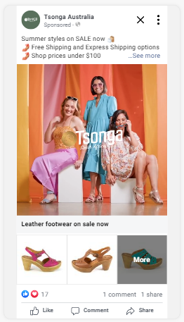 Facebook ad for shoe brand, Tsonga