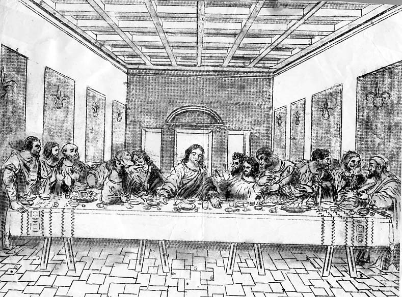 Typewriter-printed replica of Leonardo Da Vinci's Last Supper