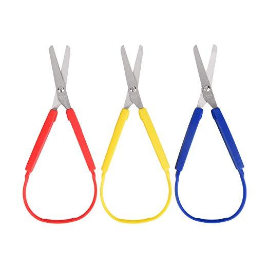 School Smart Loop Scissors, 8 Inches, Yellow