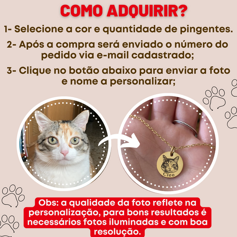 Colar Personalizado com foto do seu pet - Forever Amor®