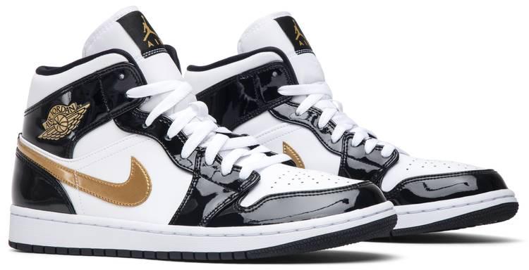 black white and gold air jordans