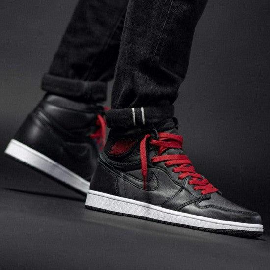 air jordan black satin gym red