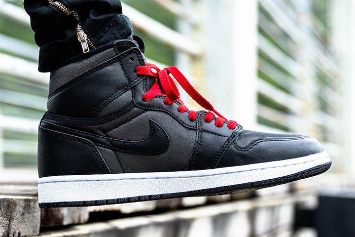 jordan 1 retro high black satin gym red