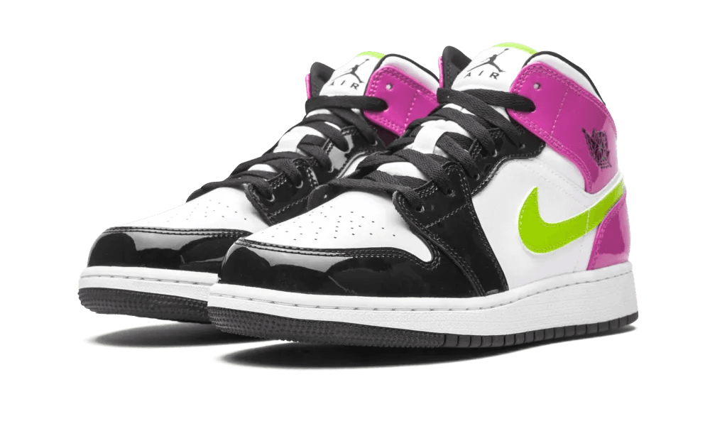 black white pink green jordan 1