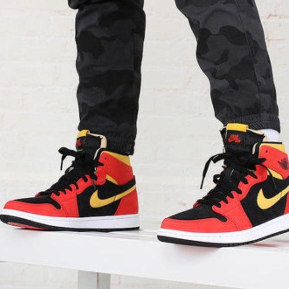 jordan 1 high zoom air cmft black chile red