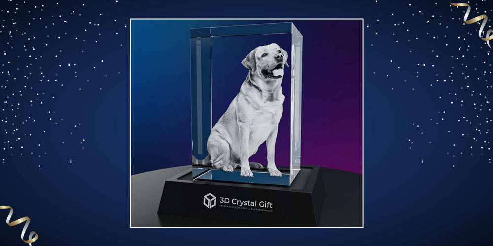 3D Crystal Portrait Pet Dog Photo Frame