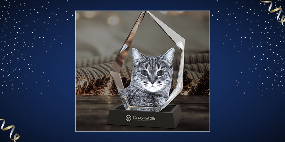 3D Crystal Prestige Pet Cat Photo Frame