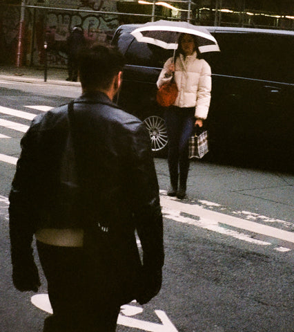 Paris, woman with umbrella