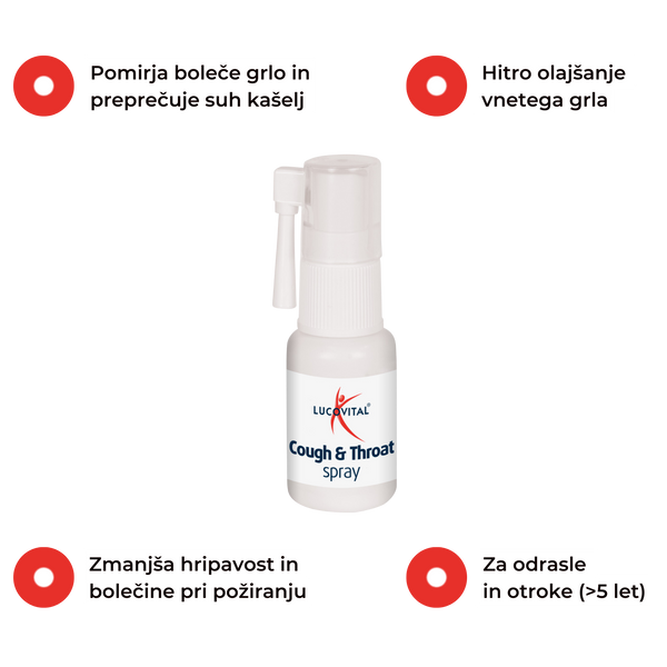 Lucovital® - Pršilo za grlo proti kašlju 20 mL