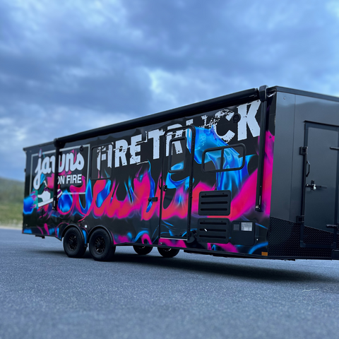 Image of the state-of-the-art mobile pop-up unit will bring sneaker culture directly to our customers in a unique and innovative way at Jawns on Fire