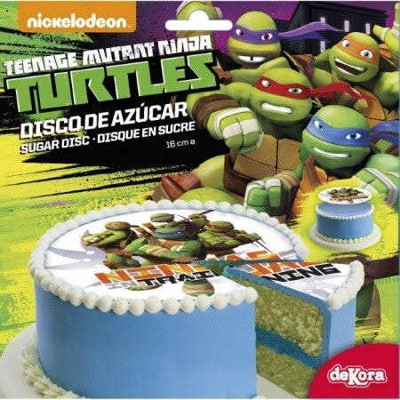 Disque En Sucre Tortues Ninja De 16 Cm De Diametre Pour Gateau Enfant Miss Popcake