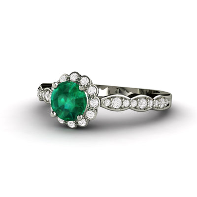Diva Design 6.5CT Oval Emerald Two-Tone Ring With Diamonds - Diva Diamonds  and Jewels Santa Fe