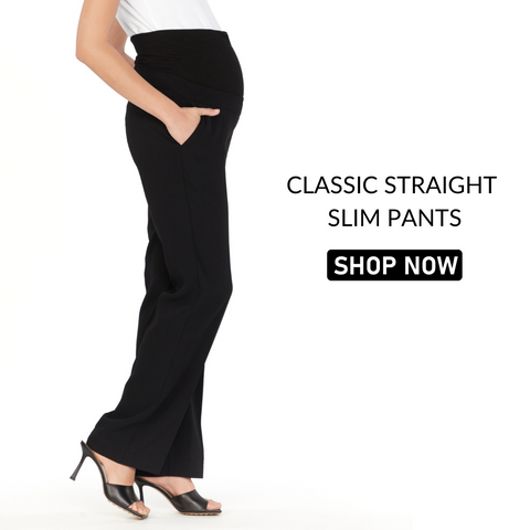 POSHDIVAH Women's Maternity Yoga Pants Work Lounge Stretchy Bootcut Flare Pants  Pregnancy Dress Trousers for Business Casual 2PCS Black Small at Amazon  Women's Clothing store