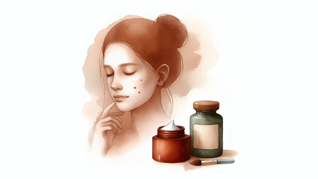 Painting illustrating the benefits of tallow for acne and eczema