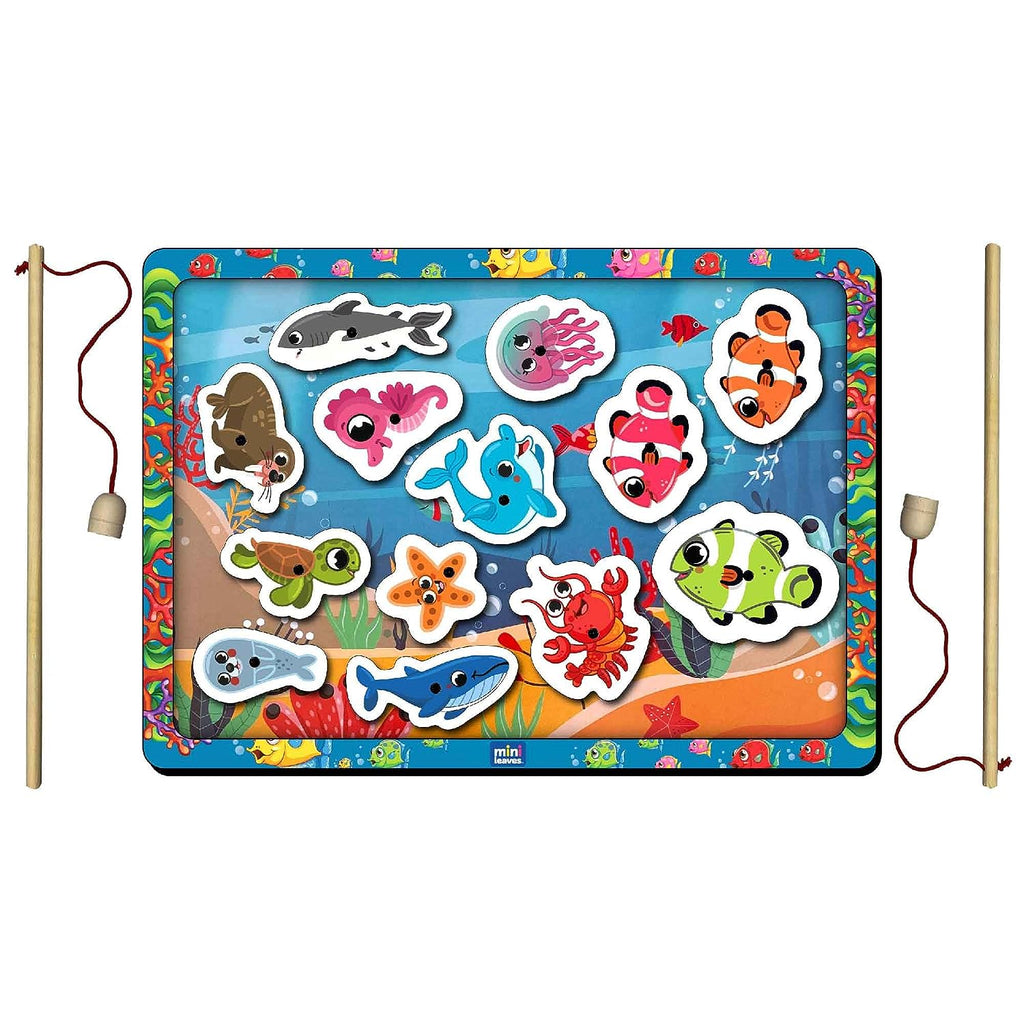 Wooden Magnetic Fishing Game for Kids 3+ Years – Mini Leaves