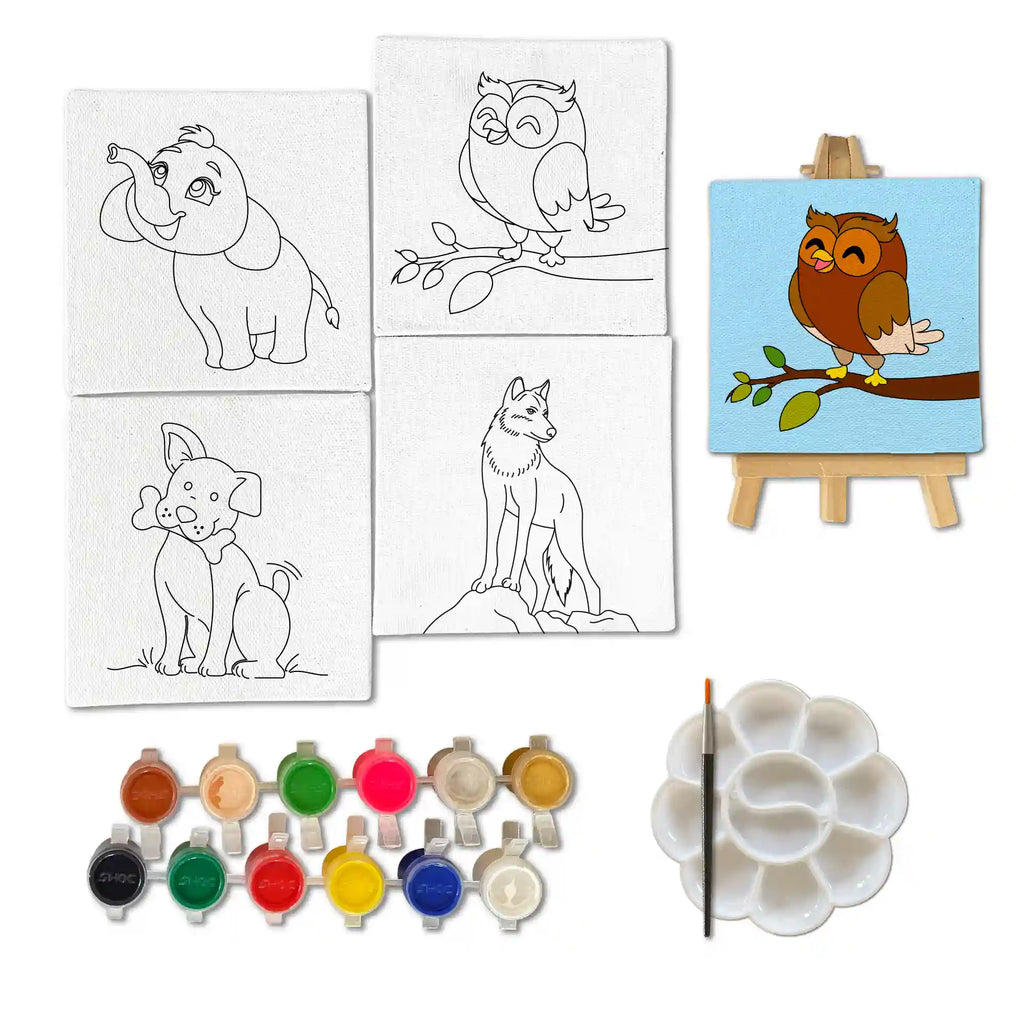 LISA Painting kit Tea Coaster with color and brush - Art and craft kit for  kids (Age 6-12)