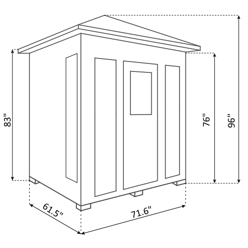 Outdoor Sauna - 4 Person - Traditional Finnish Sauna - with Bluetooth,  Peak/Slope Roof - SunRise by Enlighten – House of Sauna