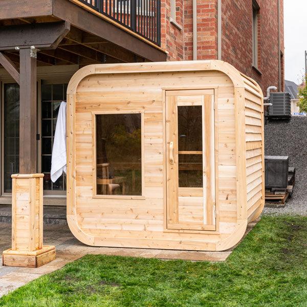 Barrel Sauna - 3 Person - Outdoor Sauna - with Canadian Cedar, Harvia Heater,  Waterproof Roof, DIY - Launa by Dundalk – House of Sauna