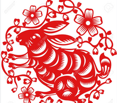 Chinese paper cut rabbit zodiac