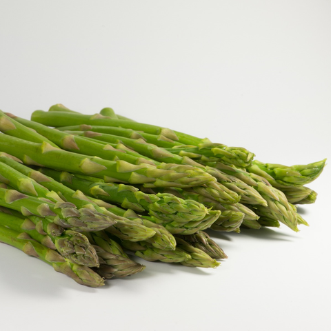 asparagus spears on white background