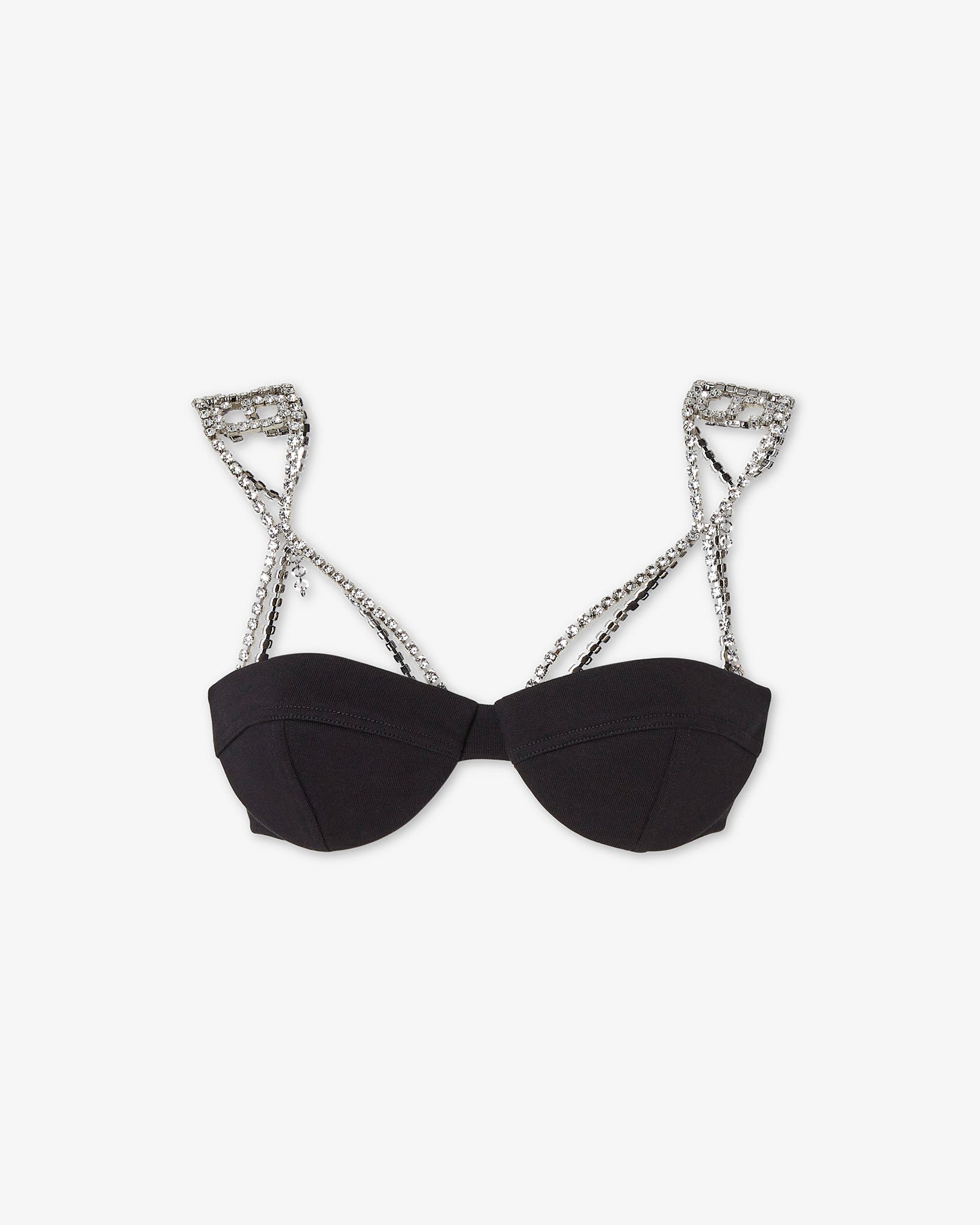 Bling jersey bra: Women Tops Black | GCDS