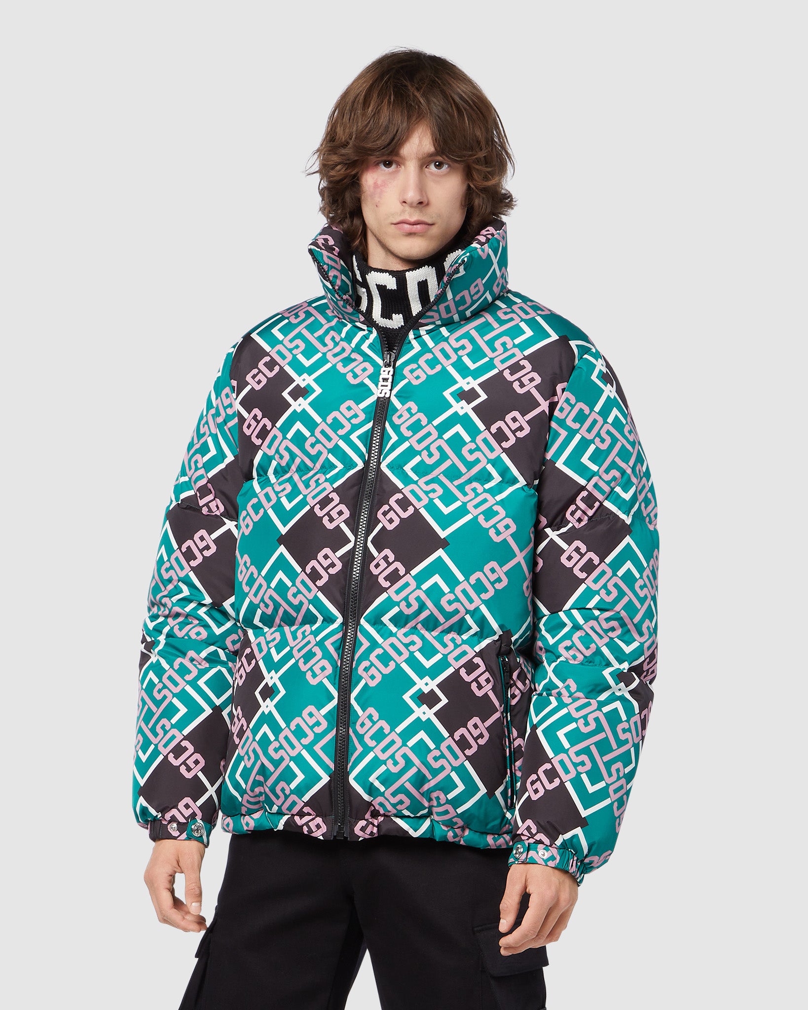 Gcds Monogram-Pattern Zip-Up Bomber Jacket