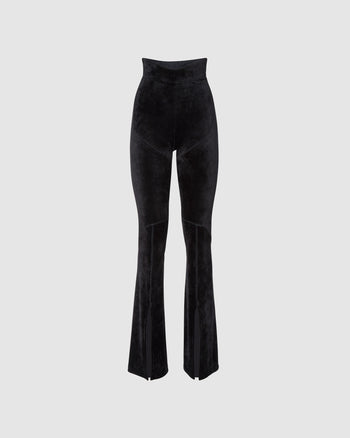 Flared Trousers - Crushed Velvet - Black – MXCI